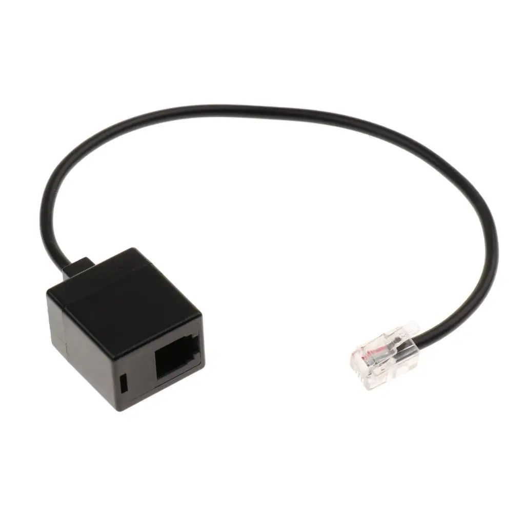 

24.5cm RJ9 4P4C Male to Female Connector Telephone Adapter Splitter Converter Cable