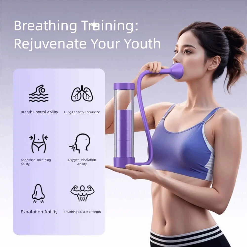 

Muscle Trainer Breathing Exercise Device Stronger Lungs Adjustable Abdominal Muscle Trainer Lung Respirator 1 Set