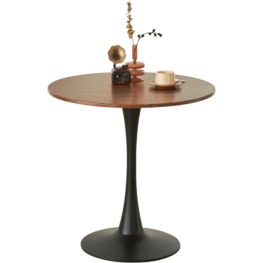 Dining Tulip Table for 2, Mid-Century Modern Table with Sturdy Metal Pedestal for Kitchen, Bistro, Cafe, Leisure,24 INCH
