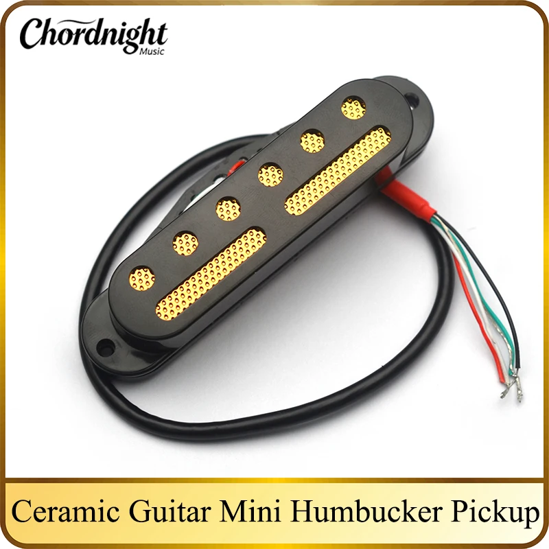 6 Hole+2 Groove Mini Humbucker with Gold and Siver Pad ST Single Coil Pickup Size 9K 4 Conducts Output Coil Splitting Pickup