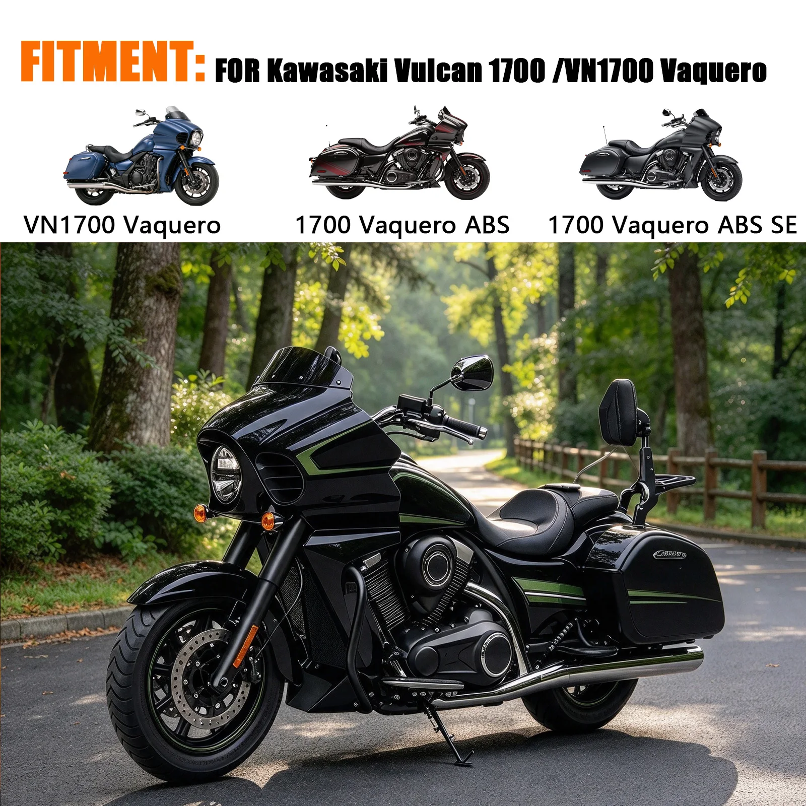 Multi Purpose Motorcycle Rear Backrest Sissy Bar For Kawasaki Vulcan 1700 VN1700 Vaquero