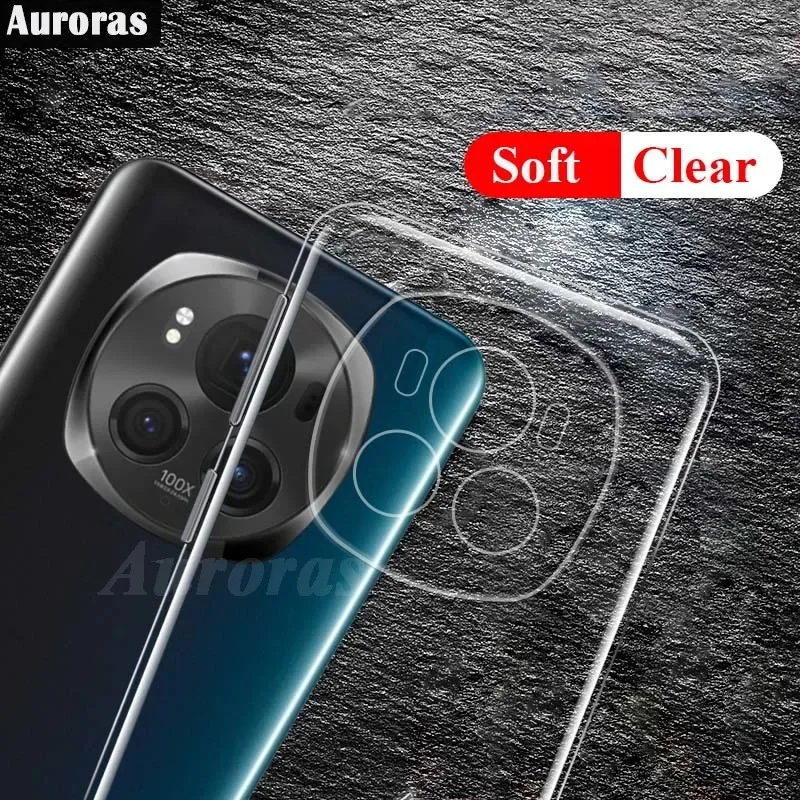 Auroras 2 buah untuk Honor Magic6 Pro 5G casing asli transparan cangkang silikon lembut untuk Honor Magic 7 6 5 Pro Cover Fundas