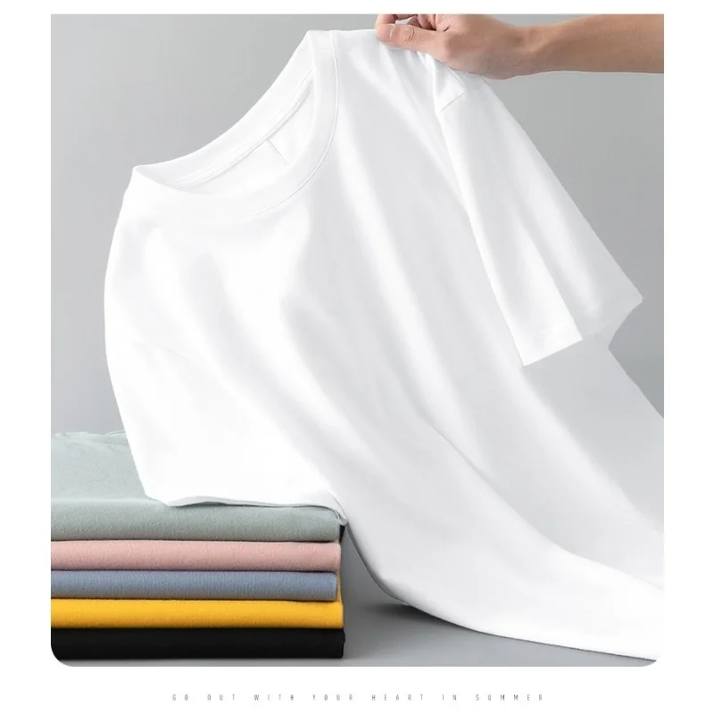 

Autumn and winter short sleeved men's basic style solid color fashionable temperament versatile pure cotton base T-shirt