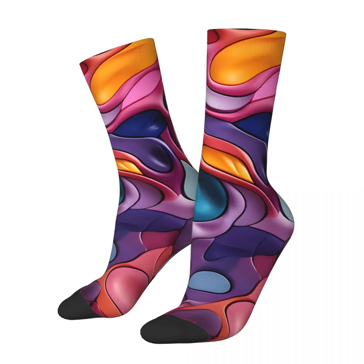 Crazy compression Full Color Camouflage Sock for Men Harajuku Seamless Pattern Crew Sock Casual