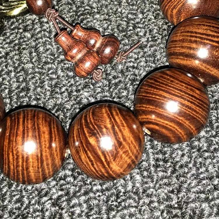Vietnamese Red Sandalwood Face Eye Bracelet Huanghuali Beads Water Wave Pattern Mens Holiday Gift