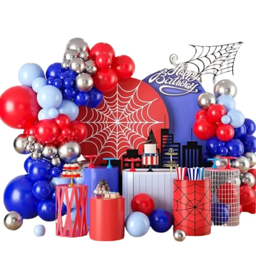 109-teiliges Rot-Blaues Spinnen-Ballon-Set Halloween-Party-Deko-Set Ballon-Girlanden-Bogen-Kit für Geisterhaus Geburtstag Karneval Party-Dekoration – Detail 5