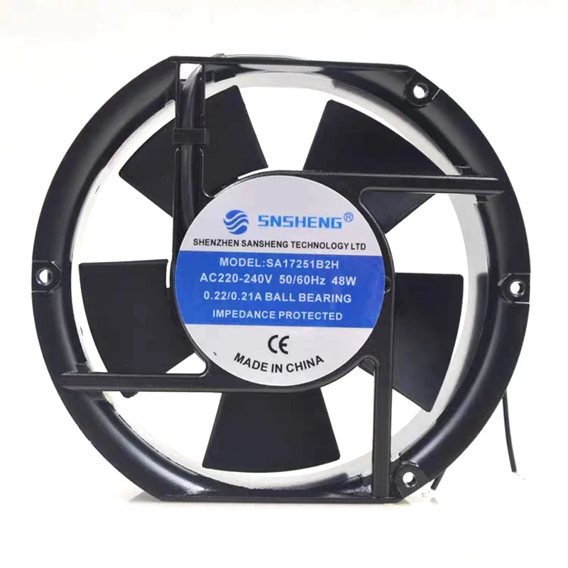 

Y+1 PCS New for SNSHENG SA17251B2H AC 220-240V 48W 2 Wire Cooling Fan#QW
