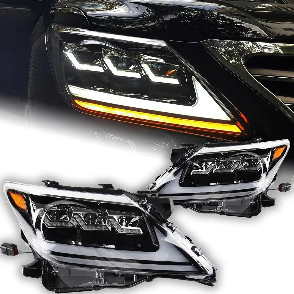 LED Headlights For Lexus LX570 2009 2010 2011 2012 2013 2014 2015 Start Up Animation Sequential Front Turn Signal Lamps