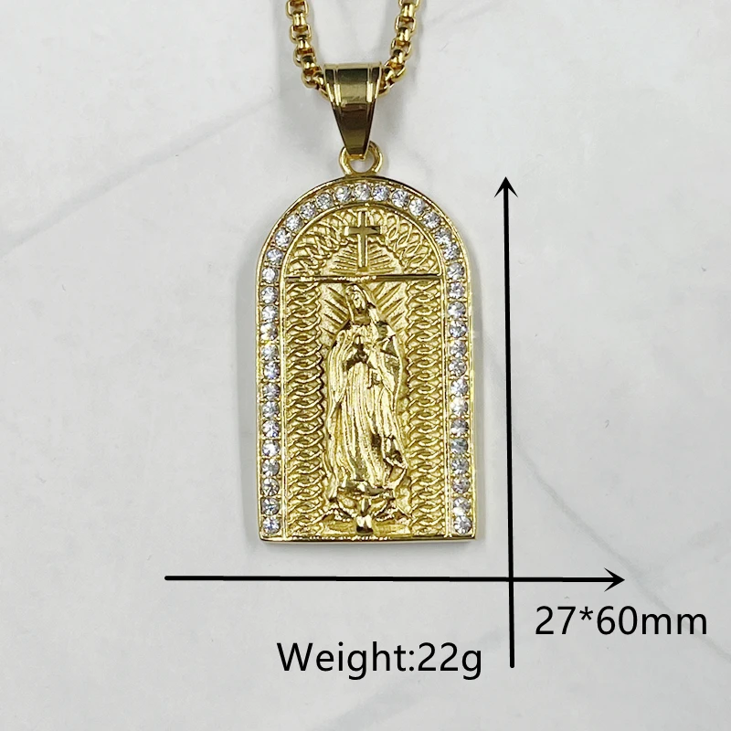 New arrival Religious Jewelry Virgin Mary cross Pendants Necklaces for Women Men Fashion Accessories Gol Trendy Vintage Colar