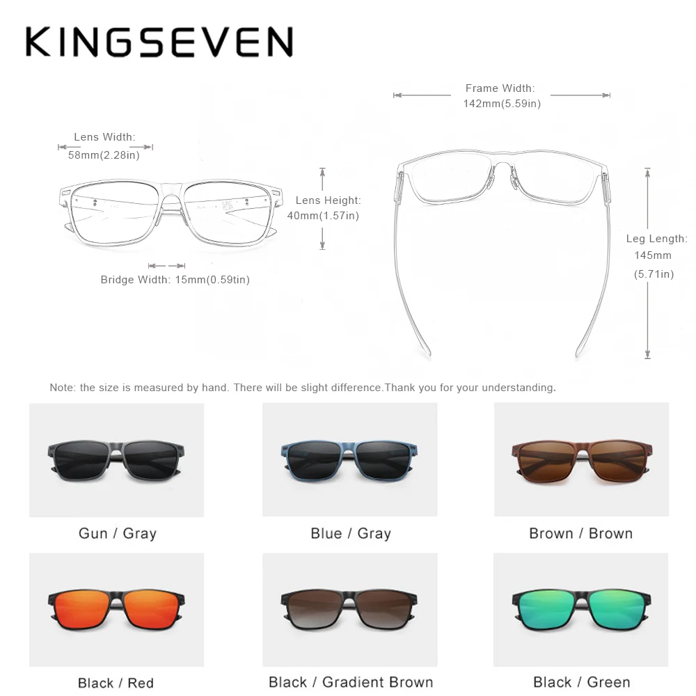 Kingseven Men\'s Aluminum Sunglasses High Quality Women Driving Polarized UV400 Blocking Glasses Anti-reflection Clycling Eyewear