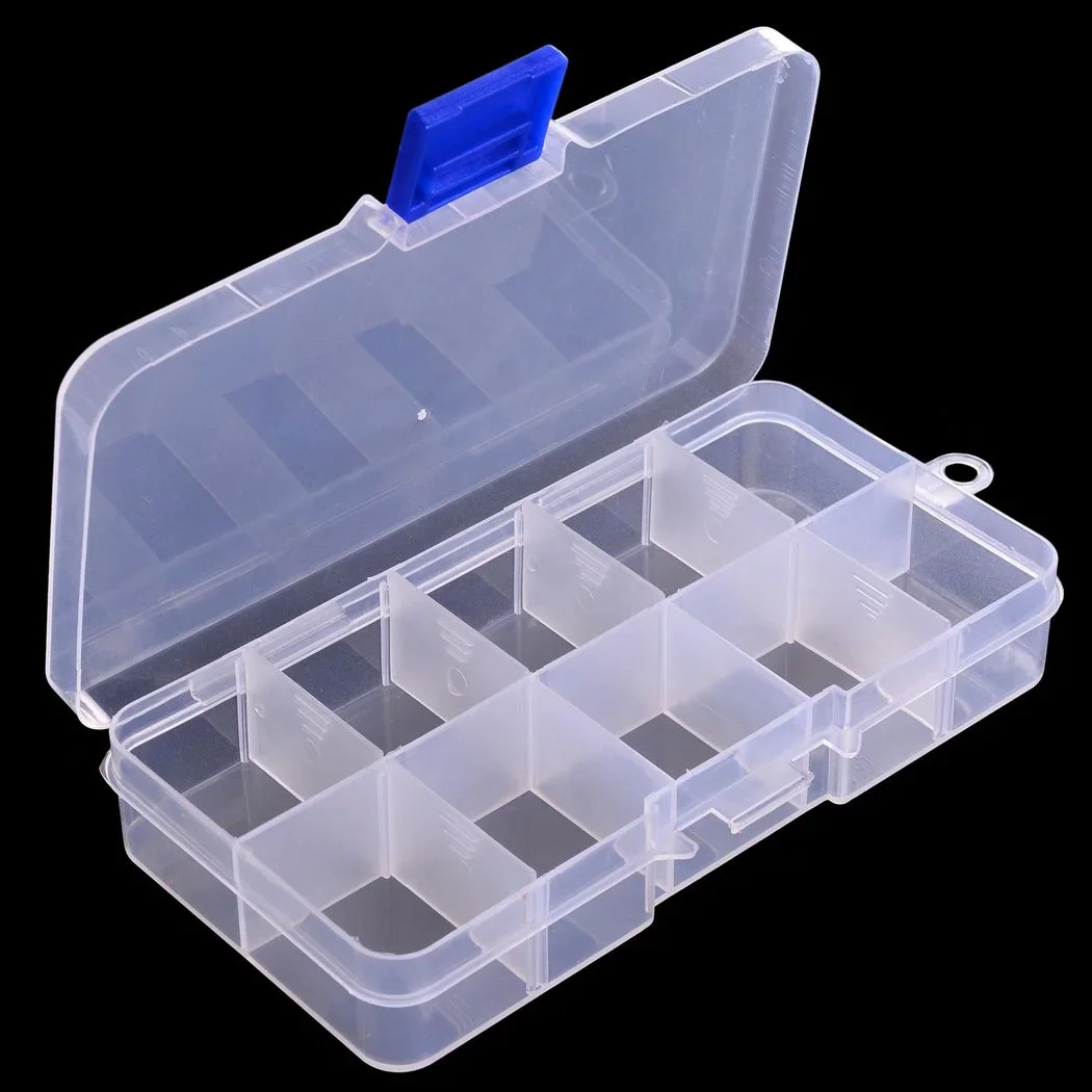 10 Compartment Fishing Tackle Box Fishing Bait Lure Hooks Box Bait Storage Case Organizer Sorting Box Fishing Accessories Tool