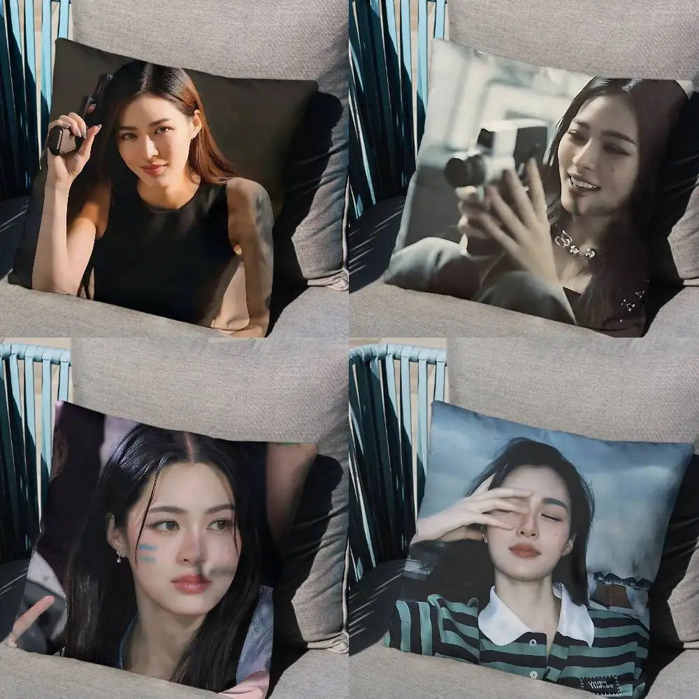 

L-Lingling Kwong Fahlada Pillow Case Anti-dustmite Pillowcase Invisible zipper silky short plush Sofa cushion cover