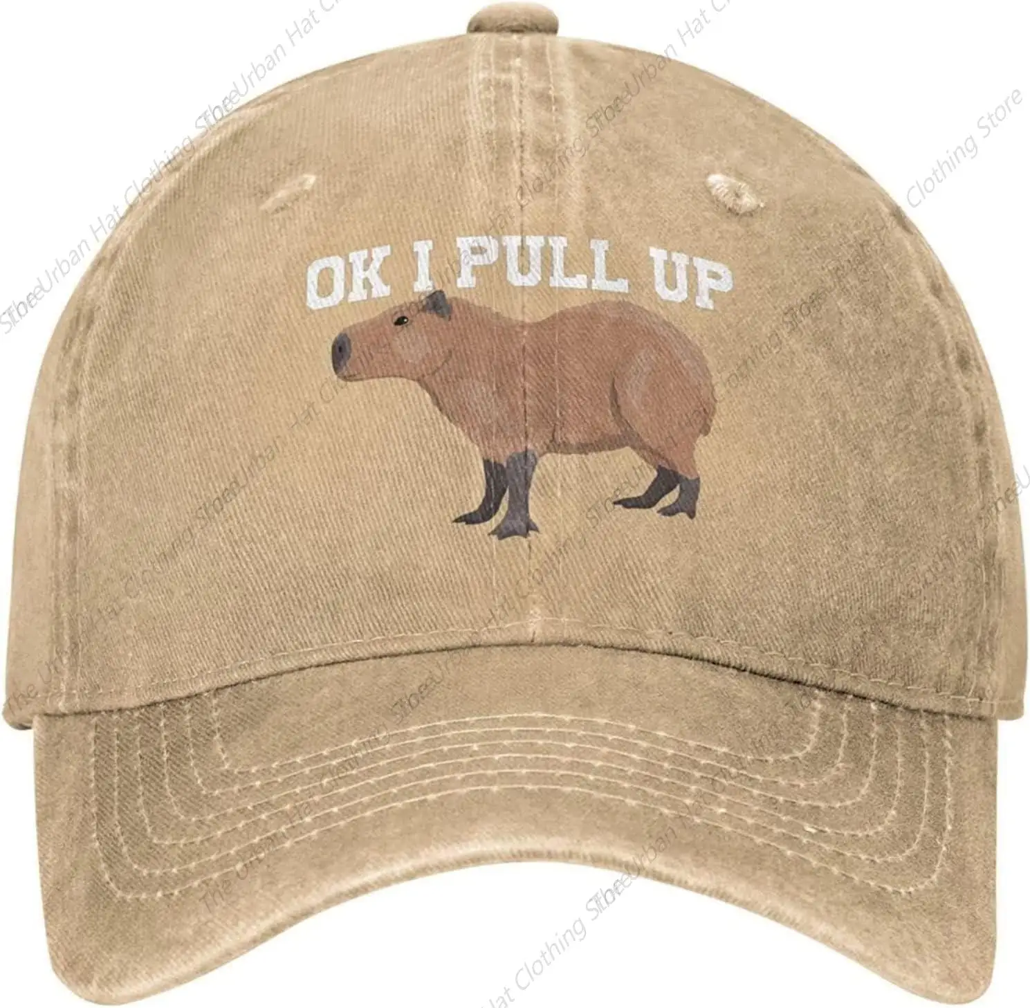 Funny Capybara Hat  Cute Animal printing Men Women Dad Hat Cool Trucker Hat Natural Baseball Cap for Male Female Daily Outdoor