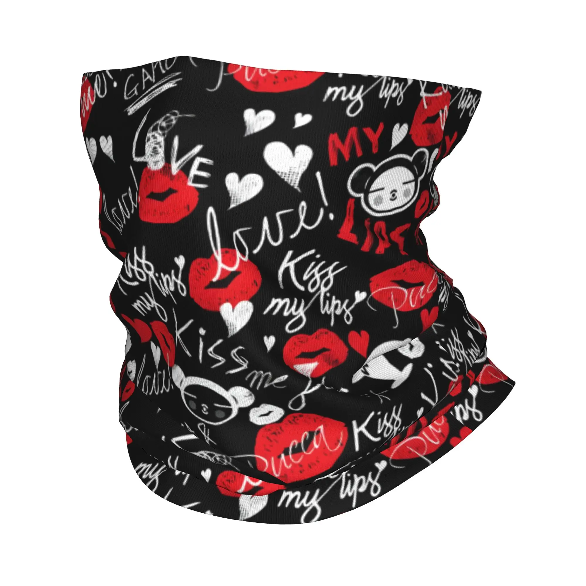 Custom Pucca And Garu Bandana Neck Warmer Men Women Winter Hiking Ski Scarf Gaiter Cute Catoon Face Cover