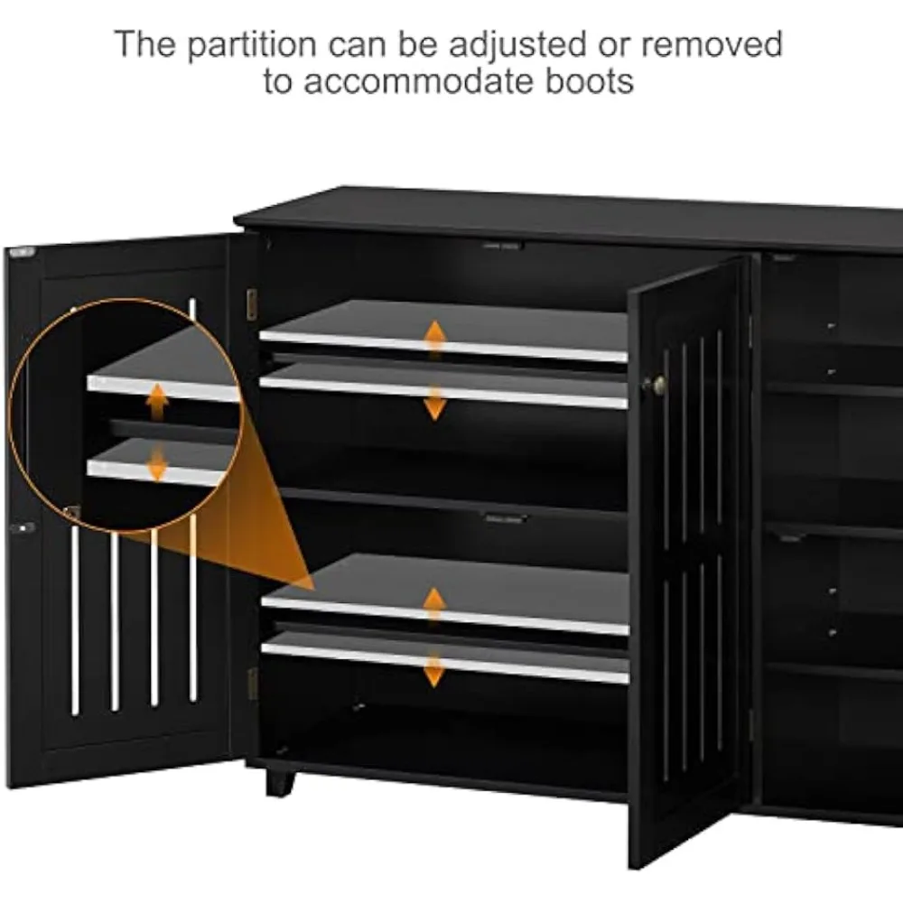 Free Standing Shoe Rack Adjustable Storage Organizer 4 Tier Shoe Rack Shelves Entryway Hallway Furniture for Bathroom LivingRoom