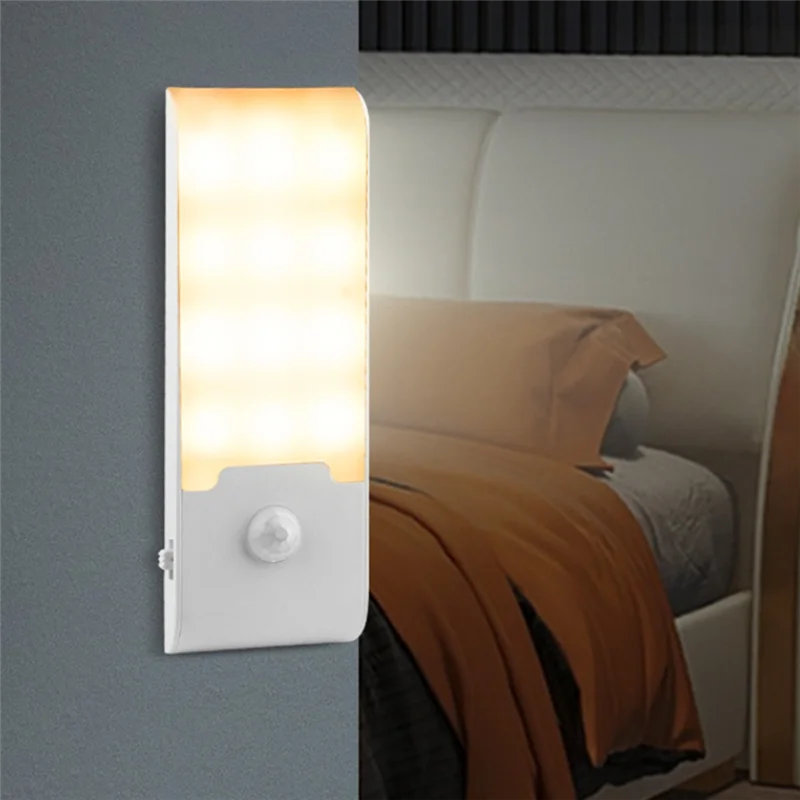F-T светодиодный индукционный ночник с беспроводным датчиком движения, ночник, индукционный настенный светильник для человеческого тела, декоративный светильник для шкафа для спальни
