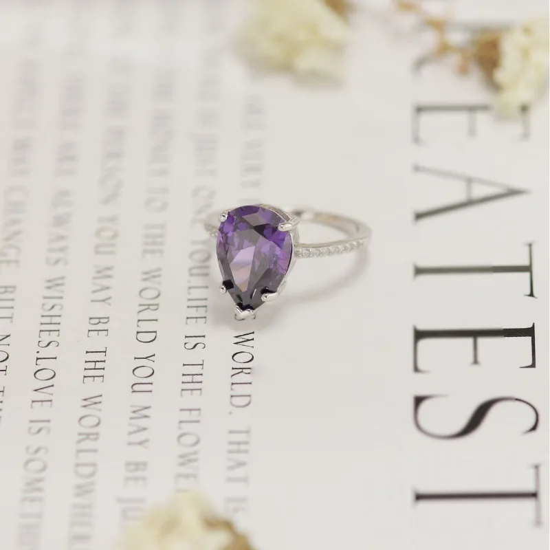 S925 فضة أزياء جمشت خاتم الماس، تصميم بسيط للمرأة خاتم أنيق