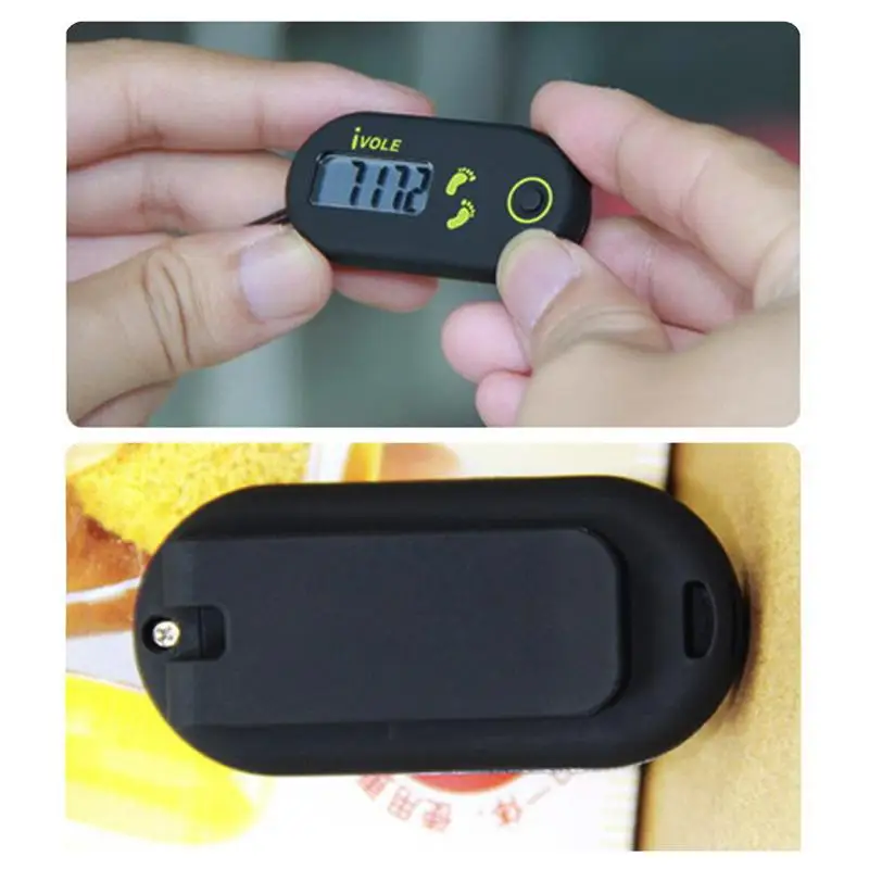 Single Function 3D Electronic Pedometer Simple Mini Step Counter Walking 3D Digital Pedometer For Exercise Men Women (Black)