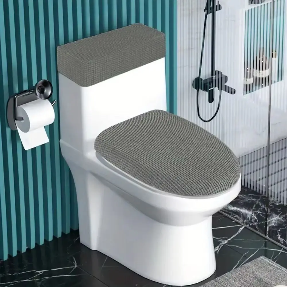 2Pcs/Set Solid Color Toilet Lid Cover Corn Pattern Soft Touch Tank Lid Cover Universal Dustproof WC Cover Hotel Bathroom