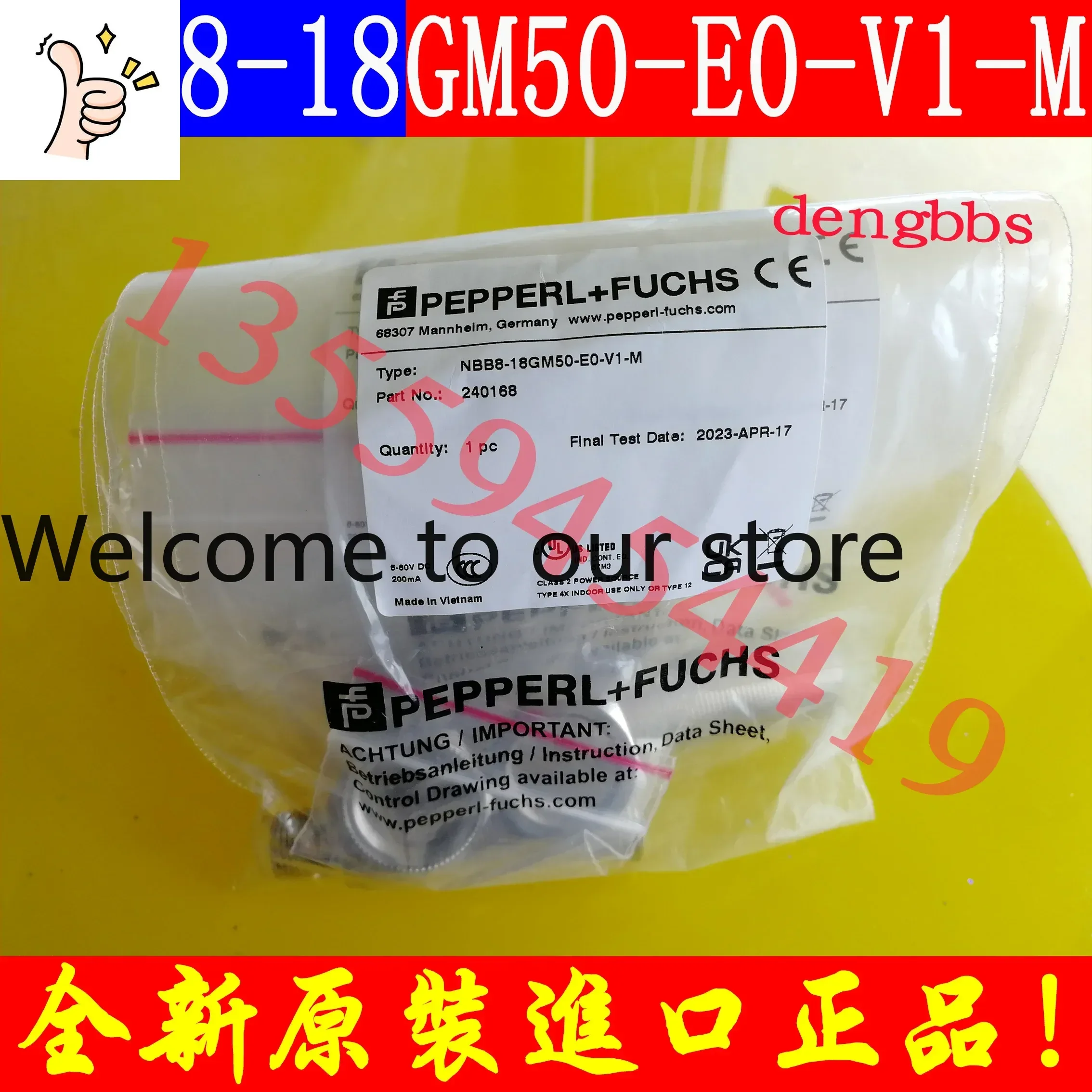 2026.4 P+F Beijiafu Proximity Sensor NBB8-18GM50-E0-V1-M Original Imported Genuine Free Shipping Negotiation