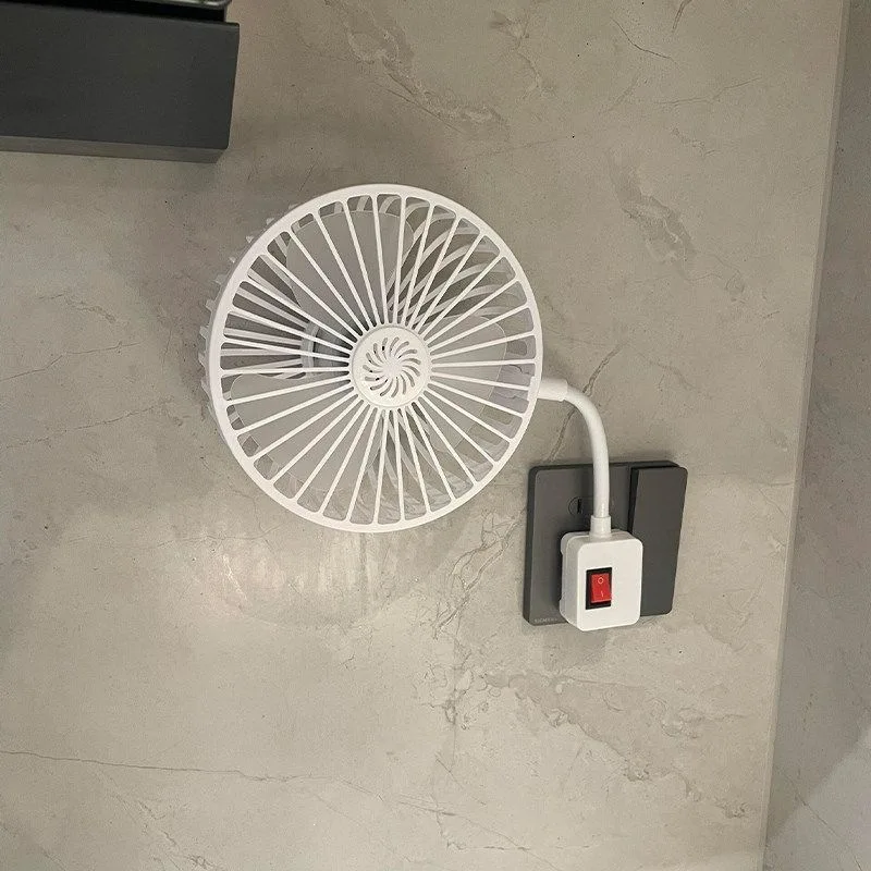 Small electric fan for kitchen, wall-mounted socket, toilet fan, plug-in, small household, quiet and powerful