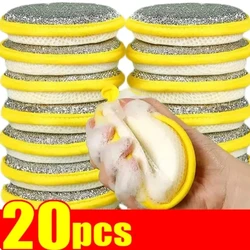 Thickened Double Side Dishwashing Sponge Dish Washing Brush Pan Pot Dish Wash Sponges Household Cleaning Reusable Kitchen Tools