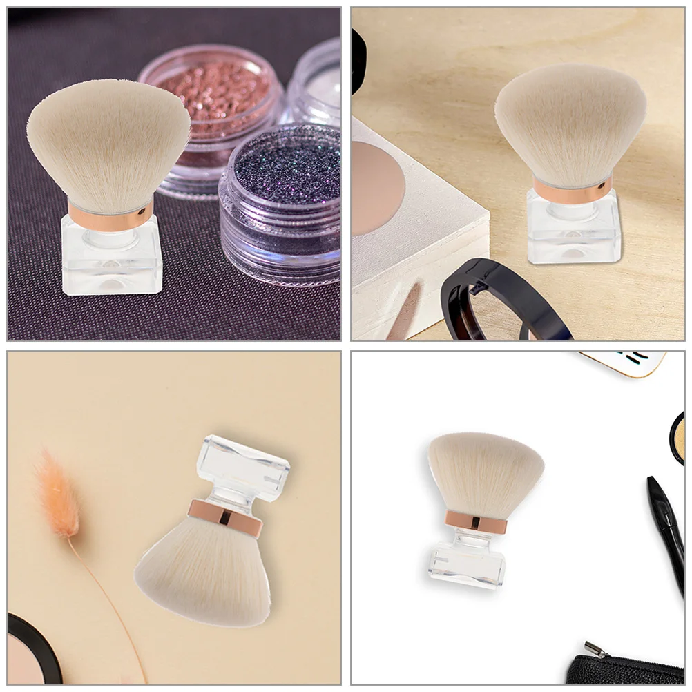 2 個キノコヘッドメイクブラシポータブルパウダーブラッシュファンデーショントラベルアプリケーターネイルクリーニングツール