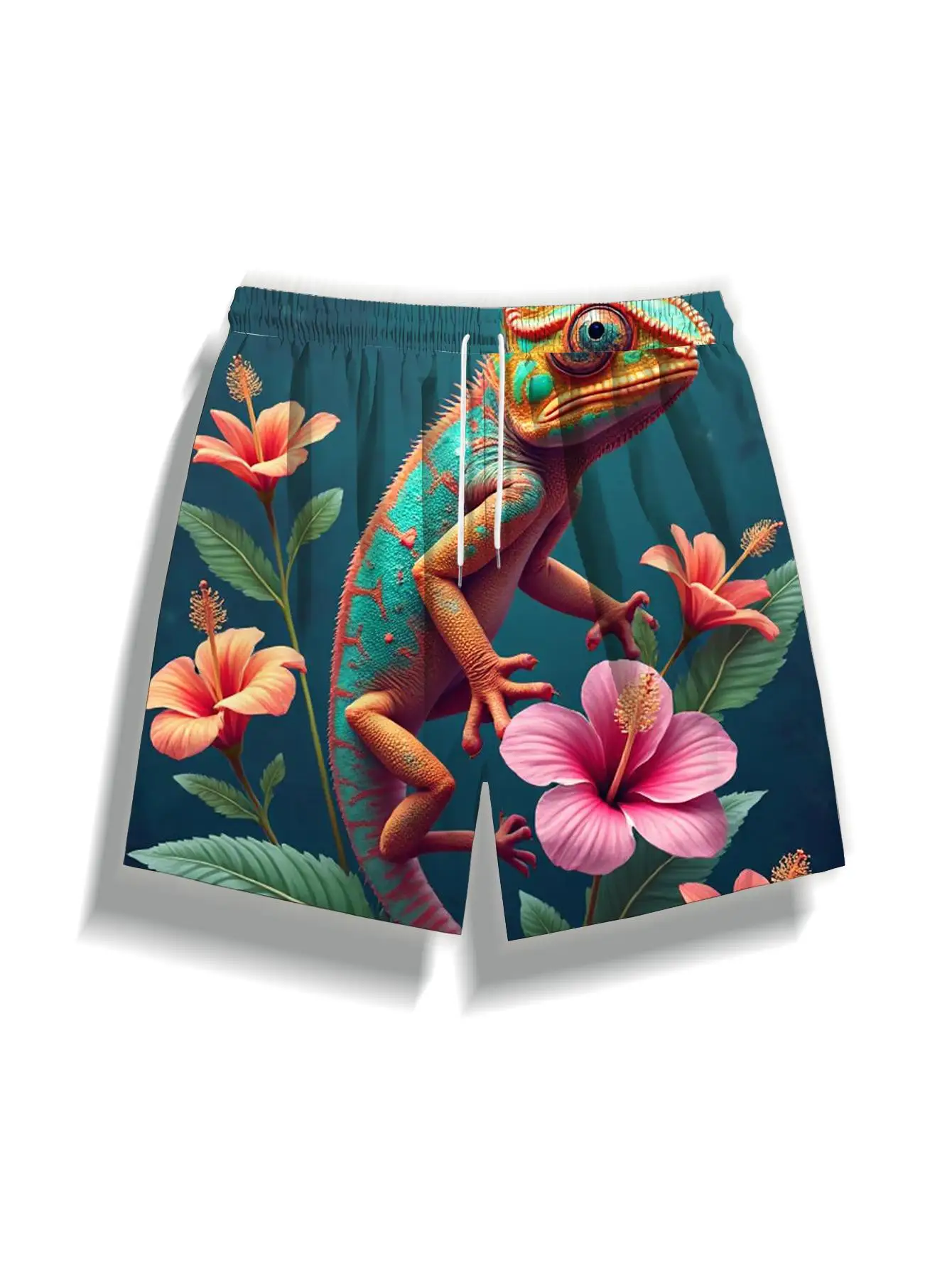 1pcs Men's Short swim trunks2026 Summer 3D Printed Short sleeve Men's pants Breathable running Polyester Quick drying