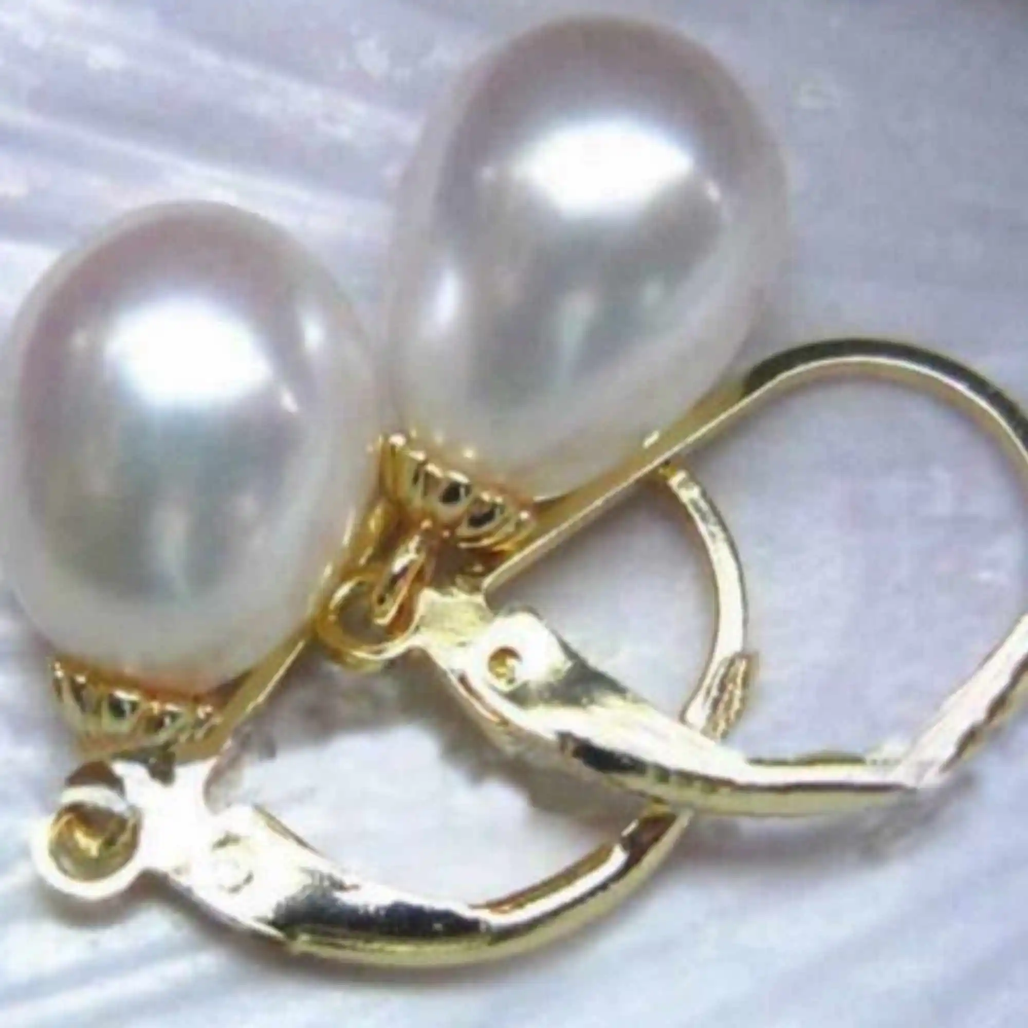 

10-12mm Natural white South sea pearl 14K gold earrings Freshwater Aquaculture Halloween Women Holiday gifts FOOL'S DAY Fashion