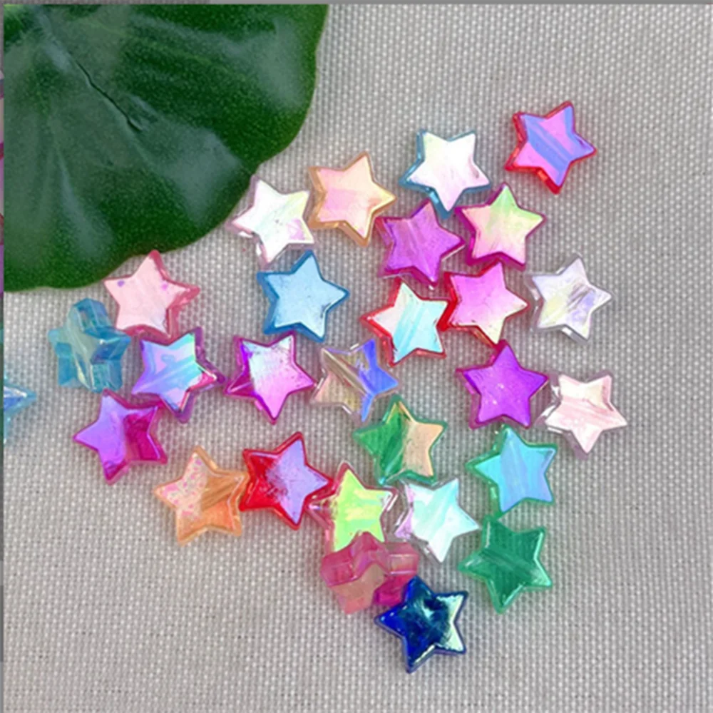 480g (about 2000pcs) AB Color Acrylic Star Beads Loose Spacer Charms Bead for DIY Jewelry Craft Making Necklace Bracelet Supply