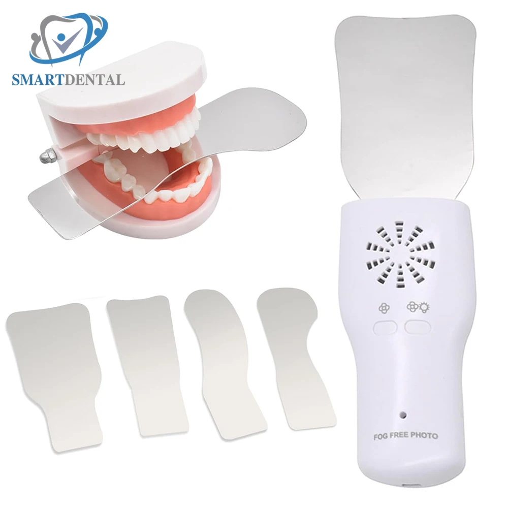 Dental Anti-Fog Mirrors Set Mirror With LED Light Orthodontic Reflectors Fog Free Intraoral Photography Stainless Steel Dentist