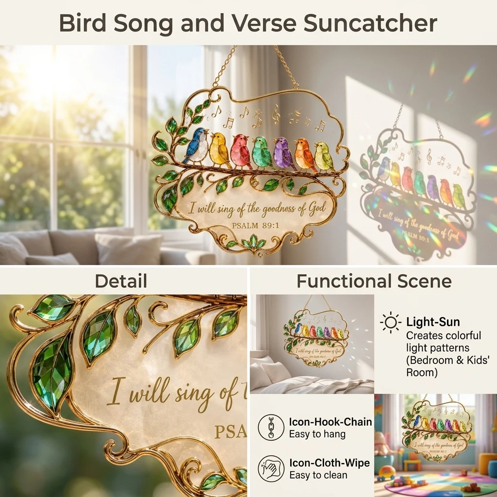 Acrylic Window Suncatcher Elegant Home Decor for Women 20cm Square Rainbow Prism Hanging Ornament Panel