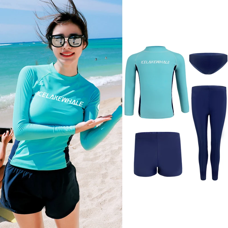 Coreano Rashguard coppia muta da sub medusa da donna da uomo tuta galleggiante conservatore manica lunga costumi da bagno da spiaggia tuta da vacanza