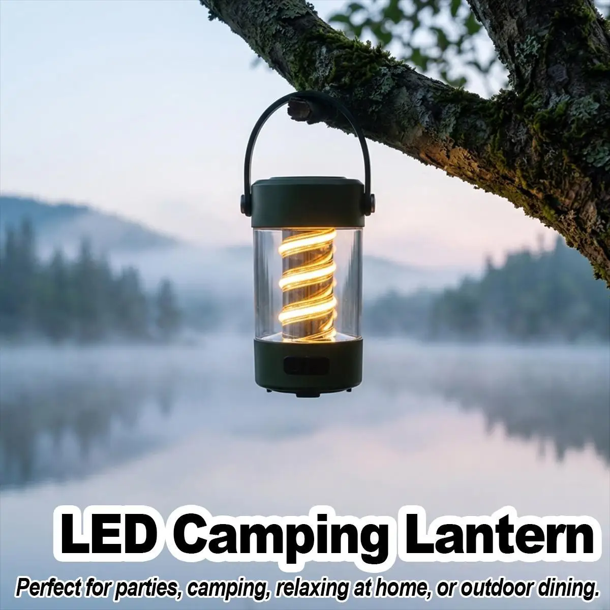 LED Bluetooth Camping Lantern Portable Hanging Light Rechargeable Waterproof Wireless Speaker for Outdoor Party and BBQ Light