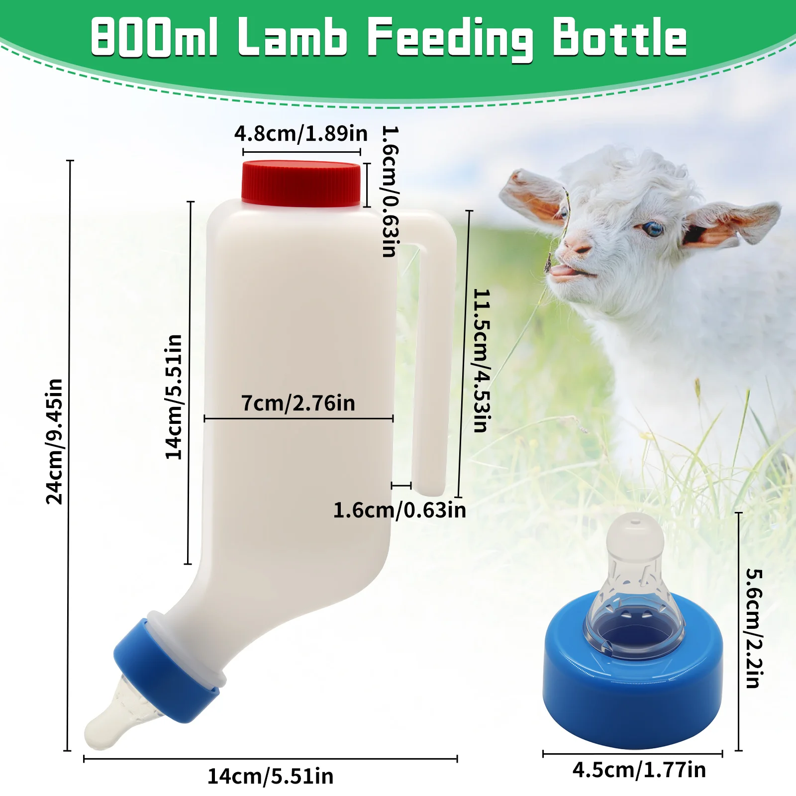 معلقة حلب الضأن تغذية 500 مللي/800 مللي سعة زجاجة الحليب مع الحلمة مصاصة لخنزير صغير الأغنام الماعز مزرعة الحيوانات شارب