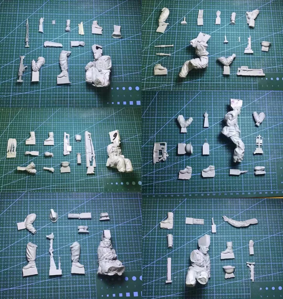 1:16 Die-cast Resin Model Assembling Kit Tank Soldier Full Set (6 People) Set Unpainted Free Shipping