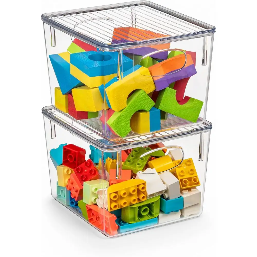 

Medium Clear Plastic Storage Bins with Lids, Clear Stackable Storage Bins, Clear Toy Storage Bins, Clothes, Medicine, Makeup, Cl