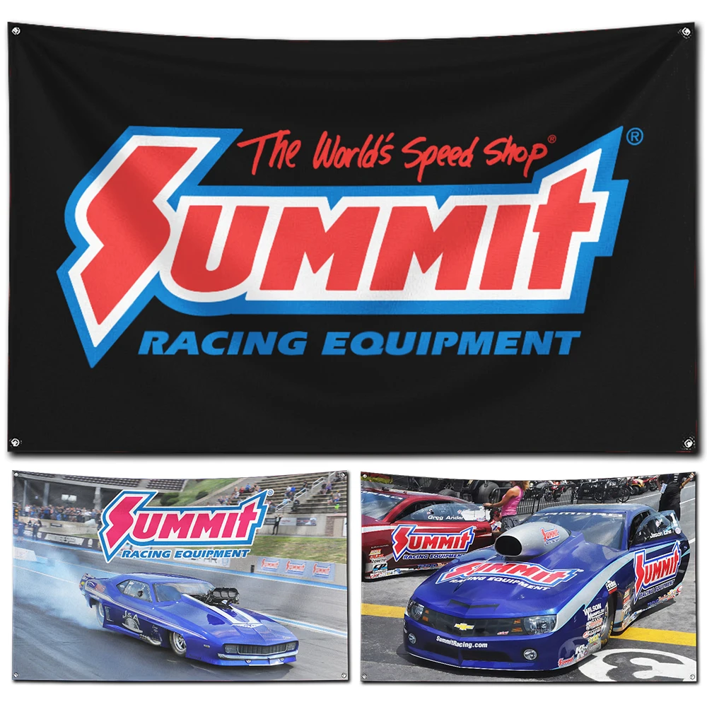 

60x90cm Summits racing Flag Polyester Digital Printing Banner for Garage Wall Art Out Door Decoration