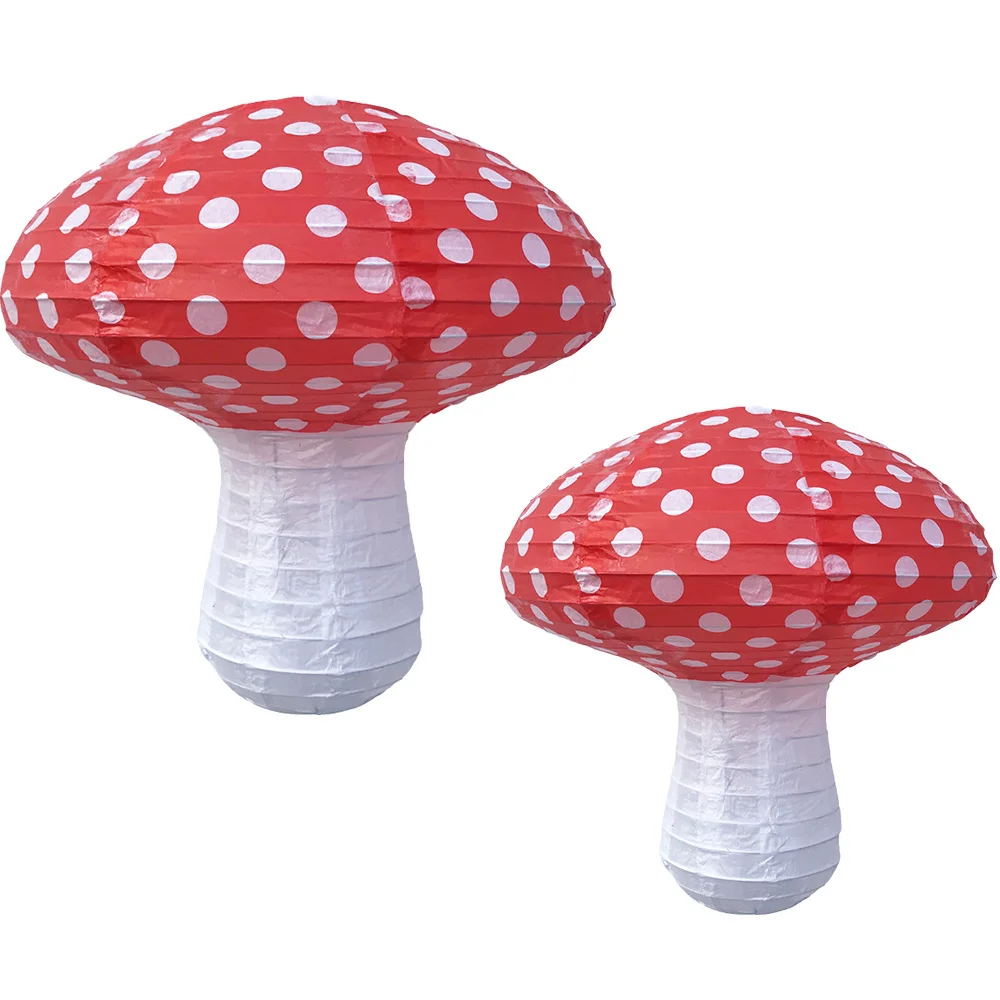 20/30CM Red Mushroom Paper Honeycomb Lantern Hanging Ornaments For Kids Woodland Mushroom Birthday Party Decoration Gifts Supply