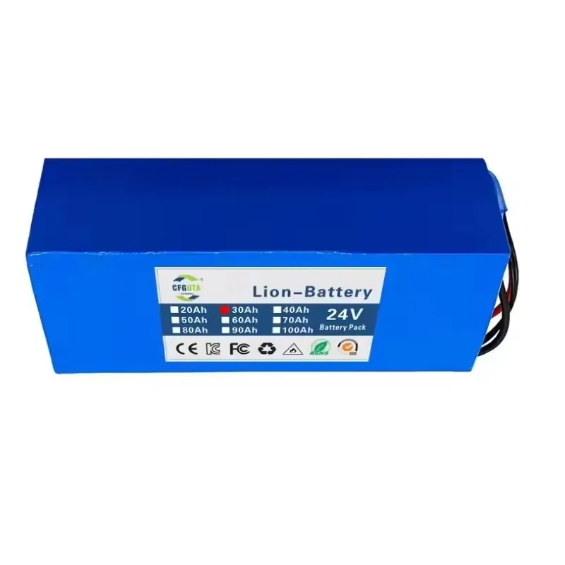 24V 50Ah 18650 rechargeable lithium-ion battery, 6S3P battery pack, with BMS protection board+25.2V charger