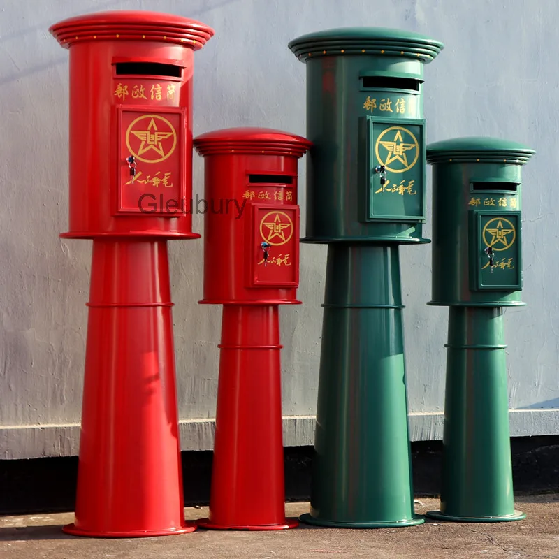 Customized People's Postal Mailbox, Post Office Box, Outdoor Metal Standing Mailbox, Window Display Prop