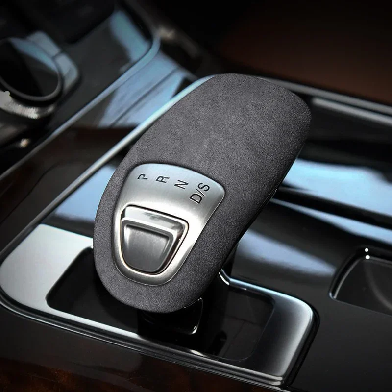 Car Gear Shift Knob Wrap Top Trim Cover Gearshift Sticker Interior Suede For Audi A8L 2011-2017 Left Hand Drive Auto Accessories