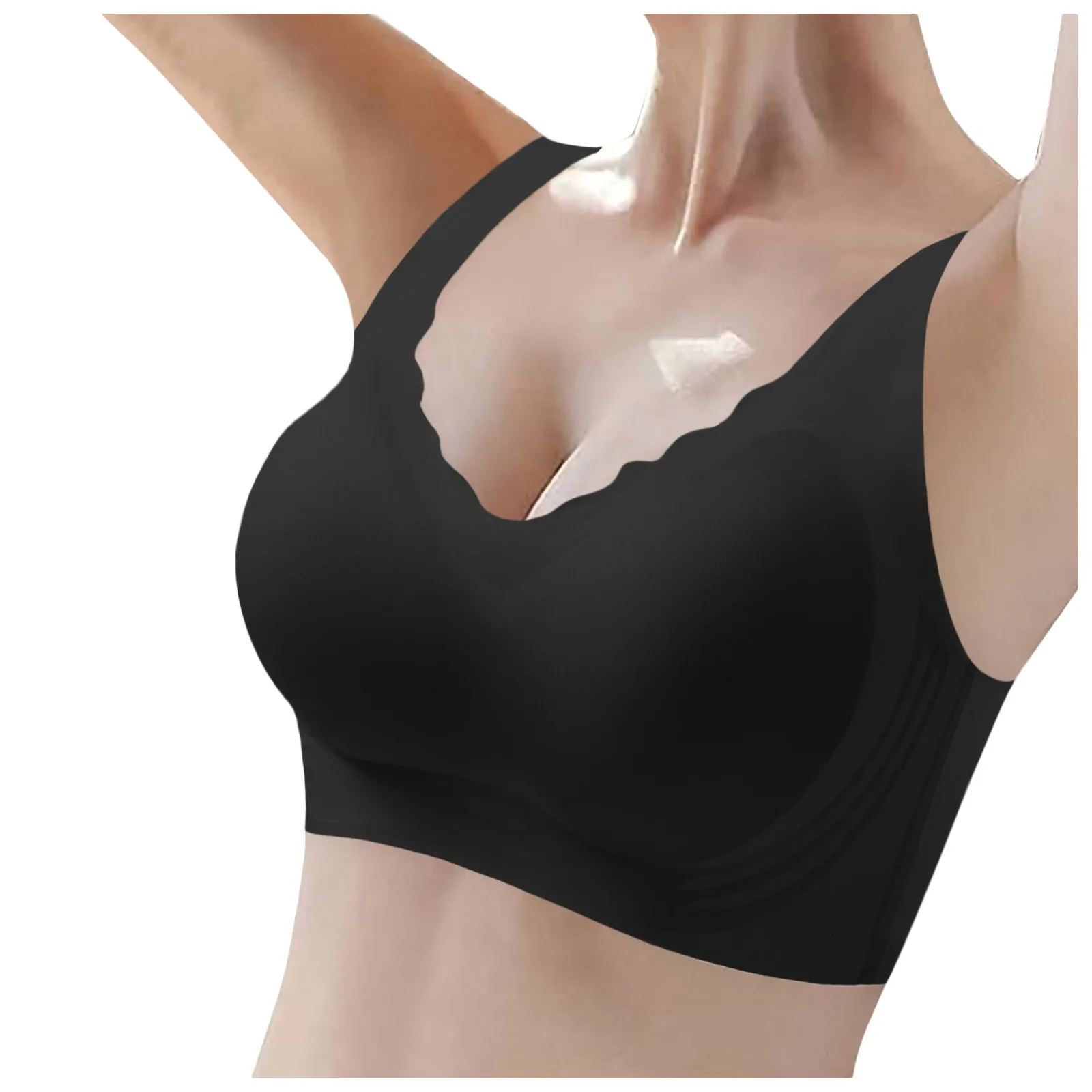 Women's Ice Silk Seamless Cold Feeling Thin Soft Support Breathable Comfortable Bra Fixed Underwear Women Bra Strapless Bras 36c