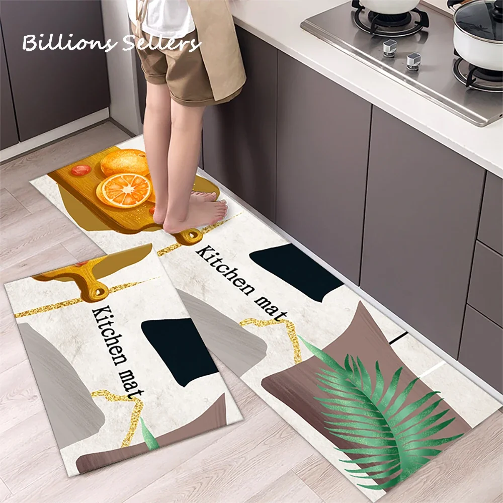 Kitchen Mat Absorbent Long Area Rug Kitchen Carpet Runner Rugs Entrance Door Mat for Kitchen Bedroom Living Room Alfombra Tapis