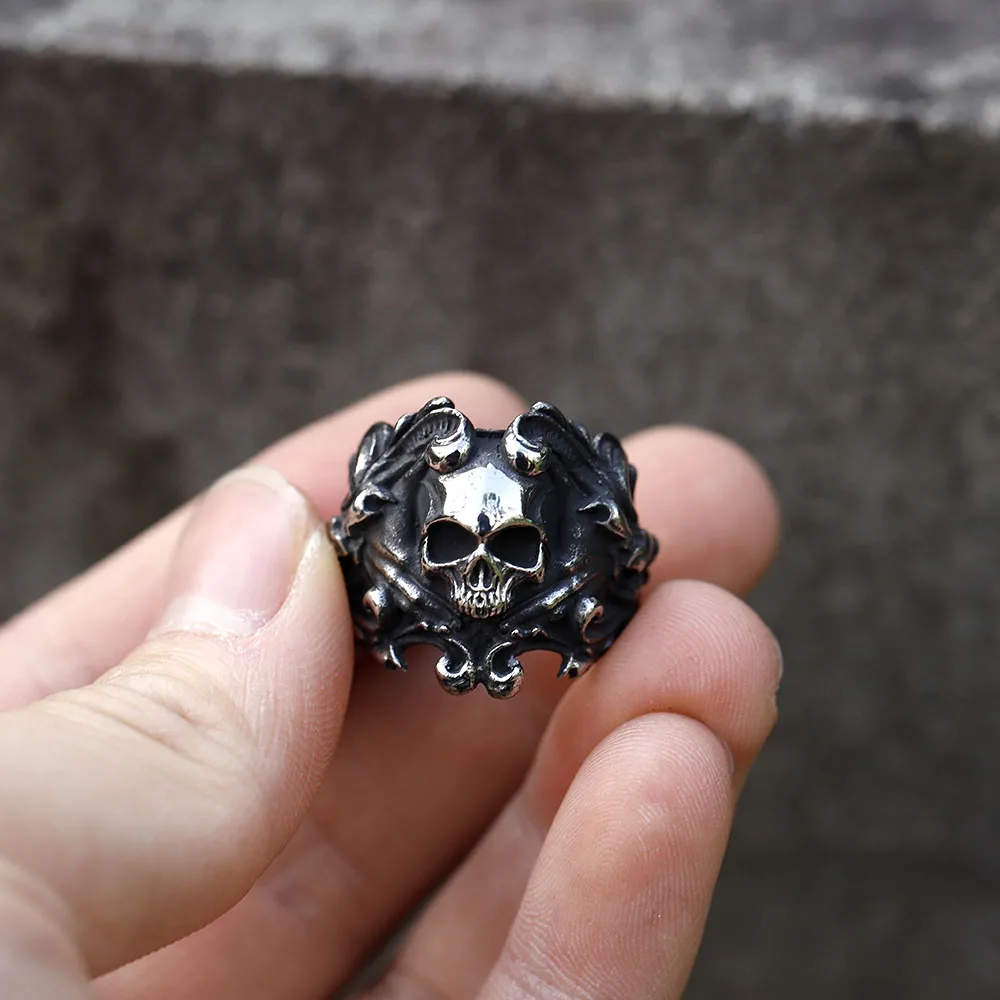 2022 NEW Men\'s 316L stainless-steel rings Calvarium Skull Devil RING for gothic decorative pattern Jewelry Gift free shipping