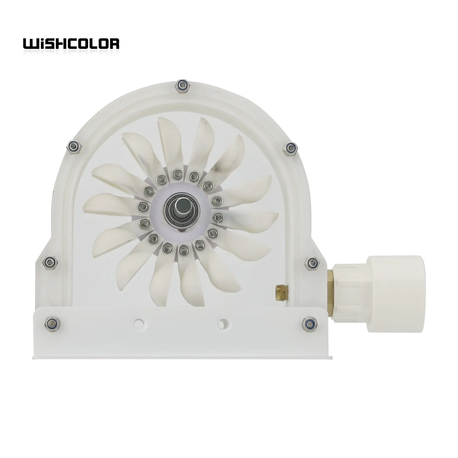 Wishcolor 100-300W 500-4000RPM Pelton Wheel Impulse Pelton Turbina z adapterem do samodzielnego generatora hydroelektrycznego