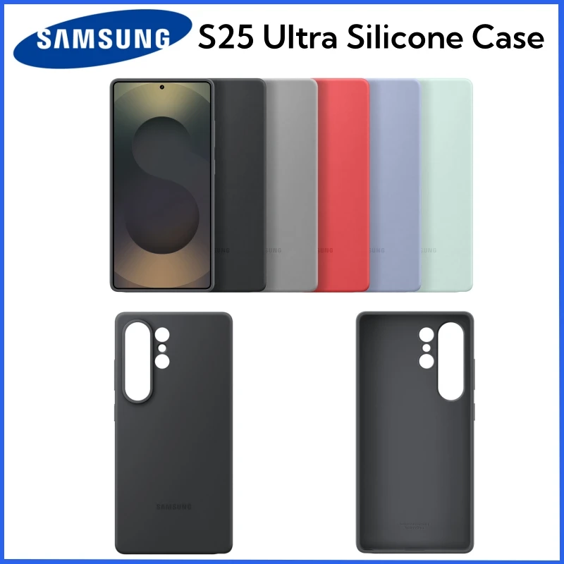 

Оригинальный силиконовый чехол для Samsung Galaxy S25 Ultra, чехол для Samsung S25Ultra 5G, защитные силиконовые резиновые чехлы