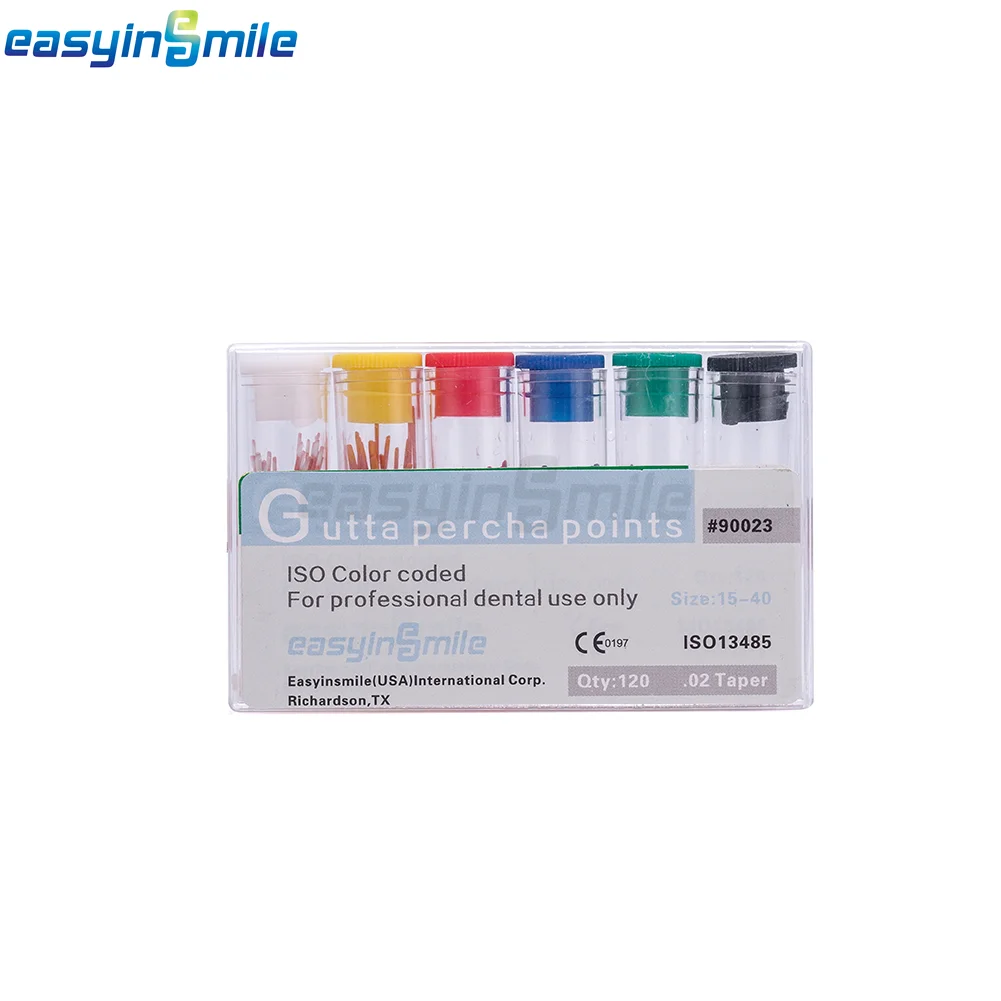 Easyinsmile Gutta Percha Points for Dental Root Canal Endodontic Treatment All Size .02/.04/.06 Taper 60/120Pcs/Box