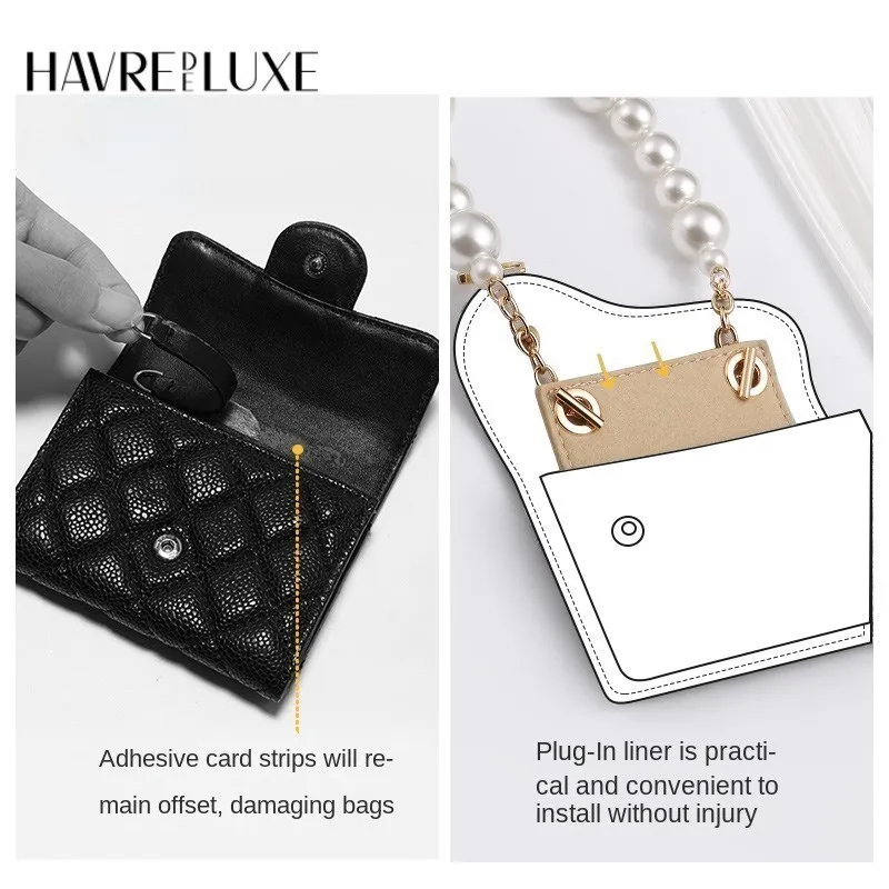 Card Holder Of Women Transformation Pearl Short Chain DIY Bag Wallet Liner Crossbody Shoulder Strap Single-Purchase Accessories