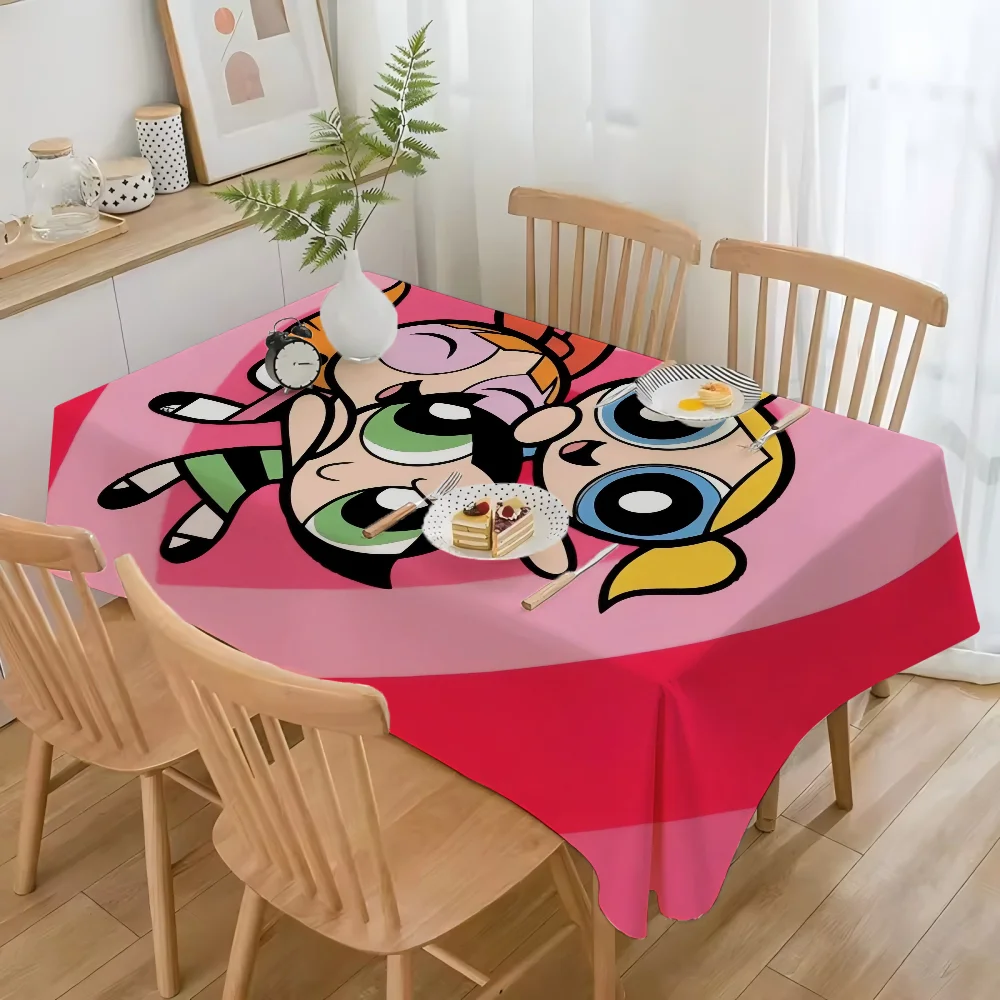 غطاء طاولة للفتيات من T-The Powerpuff غطاء طاولة لأعياد الميلاد ومستلزمات الحفلات وأدوات المائدة والحفلات